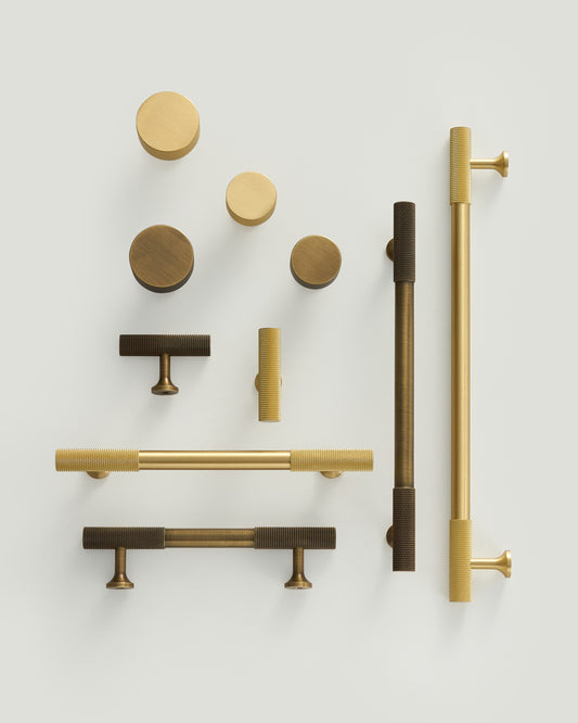 KENSWICK KNURLED BRASS CABINET PULL