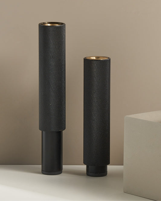 SOHO KNURLED FURNITURE LEGS IN MATTE BLACK (PAIR)