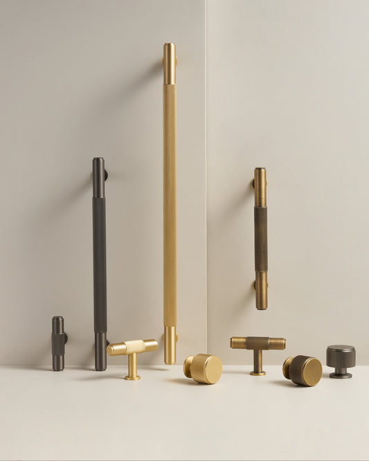GRAMERCY FLUTED BRASS CABINET PULL IN BRUSHED BRASS