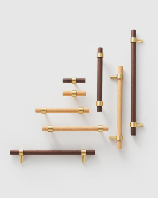 CATSKILL BRASS &  WALNUT CABINET PULL