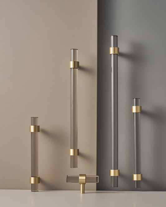 CATSKILL CLEAR SMOKE ACRYLIC CABINET PULL