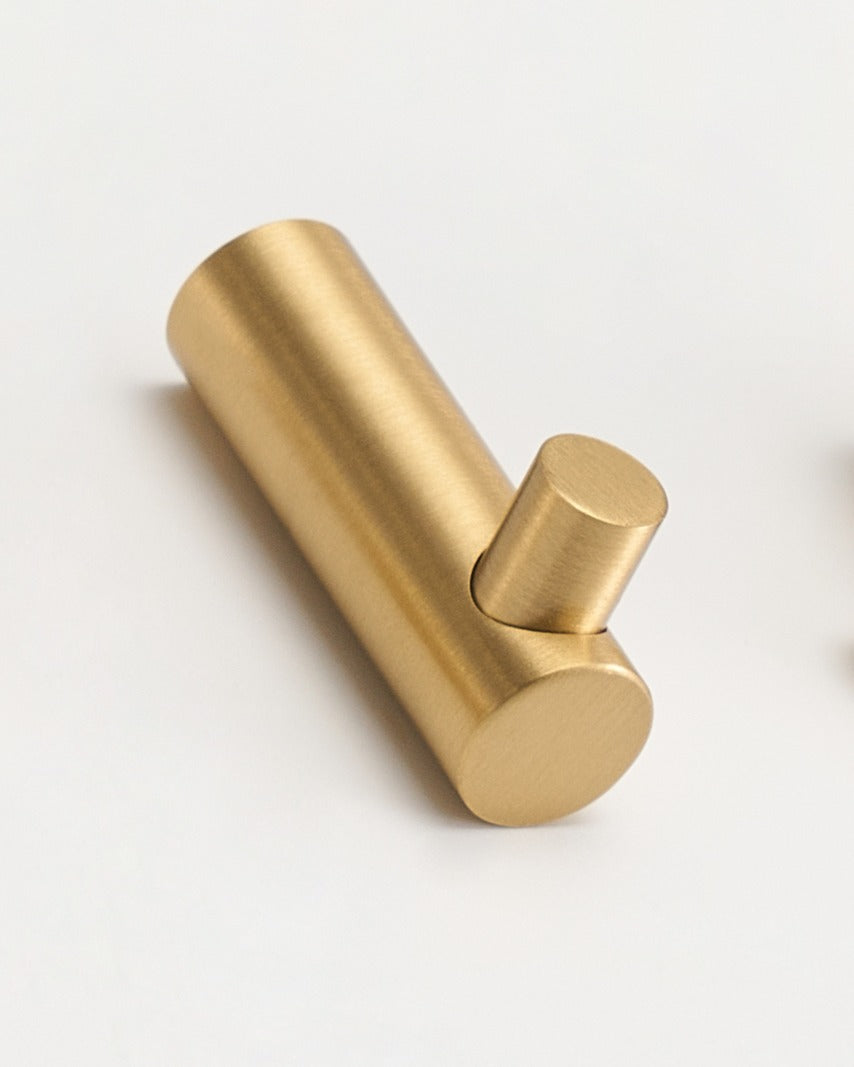 MONACO DECORATIVE HOOKS IN BRUSHED BRASS