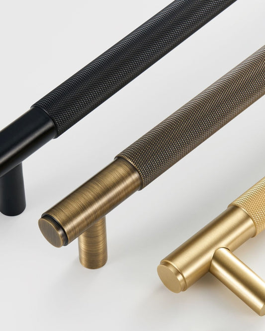 SOHO BRUSHED BRASS KNURLED DOOR PULL