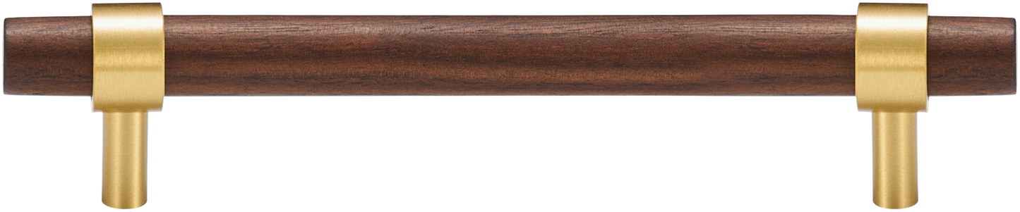 CATSKILL BRASS &  WALNUT CABINET PULL