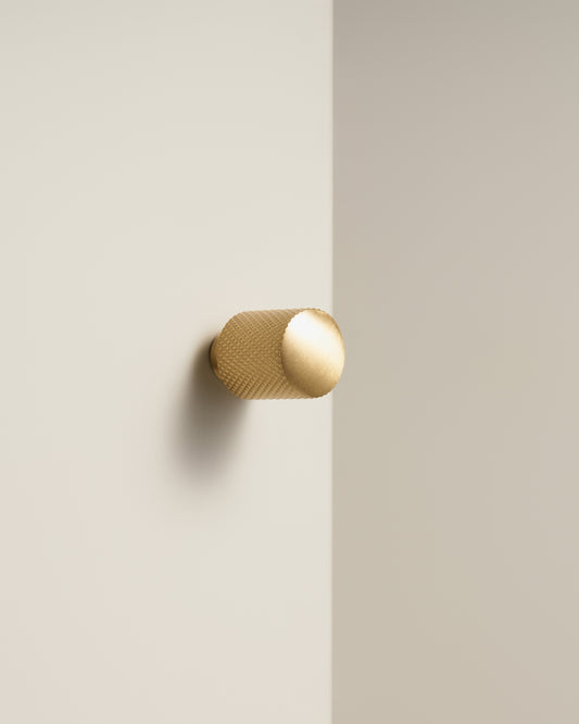 LAFAYETTE KNURLED BRASS CABINET KNOB