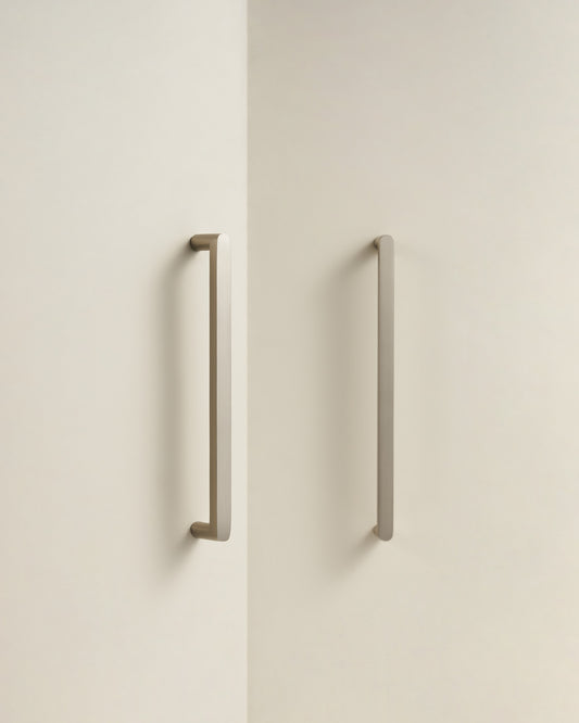 ASTOR SLIM FLAT-FRONT BRASS CABINET PULL IN BRUSHED NICKEL