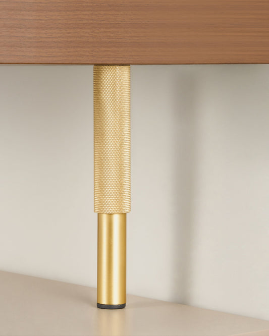SOHO KNURLED FURNITURE LEGS IN BRUSHED BRASS (PAIR)