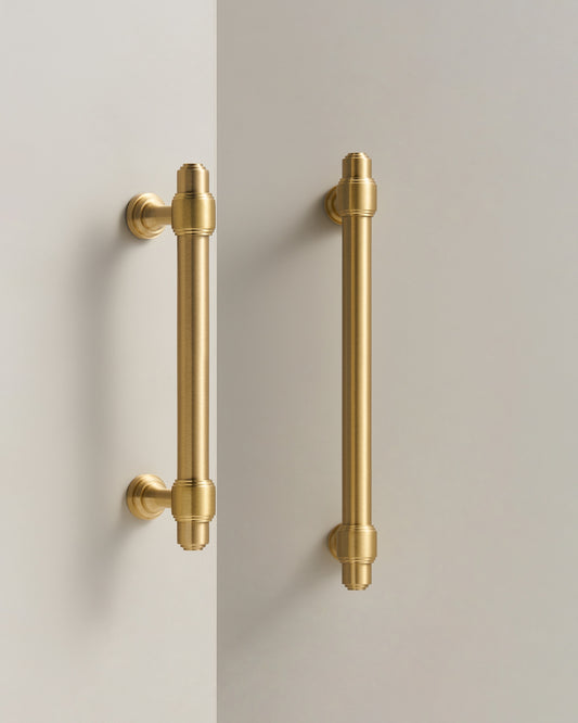 BURLINGTON TURNED-END PULL IN BRUSHED BRASS