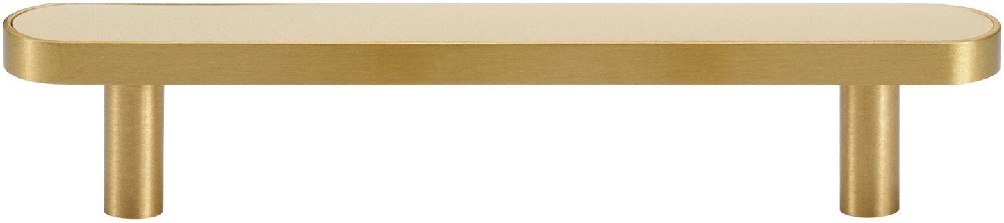 MADISON LEATHER & BRASS CABINET PULL BEIGE