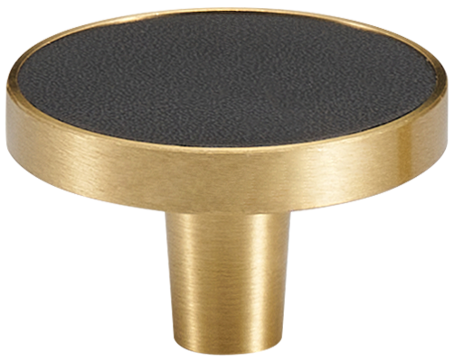 MADISON LEATHER & BRASS CABINET KNOB BLACK