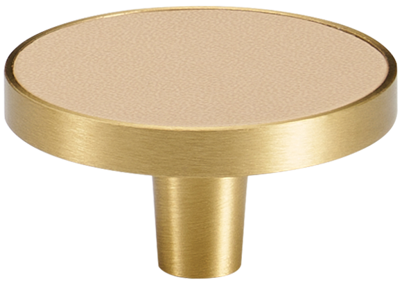 MADISON LEATHER & BRASS CABINET KNOB KHAKI