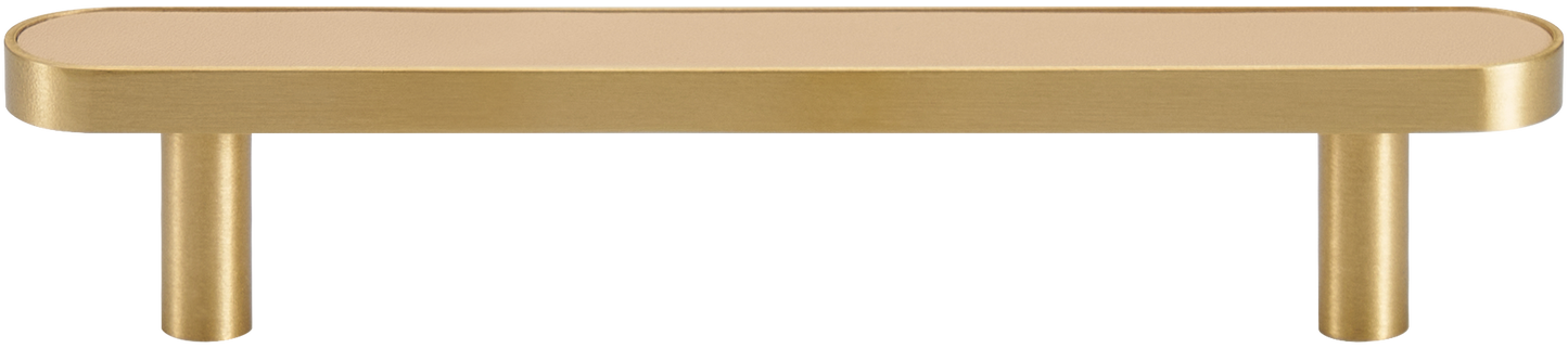 MADISON LEATHER & BRASS CABINET PULL KHAKI