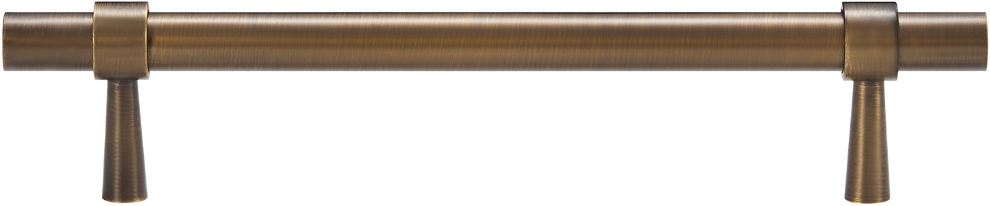 HUDSON TUBULAR BRASS CABINET PULL IN ANTIQUE BRASS
