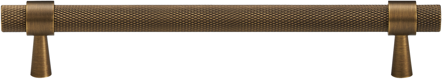 HUDSON KNURLED ANTIQUE BRASS PULL