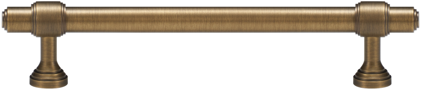 BURLINGTON TURNED-END PULL IN ANTIQUE BRASS