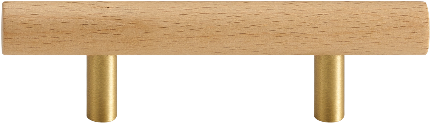 SIENA WOOD & BRASS CABINET PULL